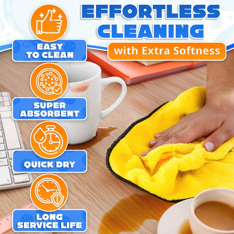 VIKROM 5 Pcs Thick Microfiber Cleaning Cloth â€“ Dual-Layer Cleaning Rags, High-Tensile GSM 600 Fabric, Crafted for Effective Use â€“ 11.8x11.8 Inches Microfiber Towels for Car Detailing, Window, Glass and House - Image 4